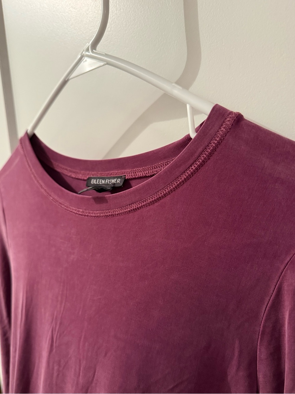 EILEEN FISHER Sueded Cupro Long-Sleeve Crewneck Top - Picture 10 of 10